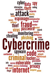 Obraz premium Cybercrime, word cloud concept 5