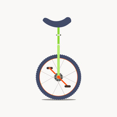 Vector illustration of a unicycle isolated on white background. One wheel bicycle logo. Monocycle icon. Circus concept. Unicycle vector silhouette icon. © art4stock
