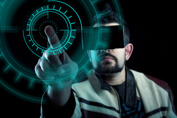 Guy using vr glasses