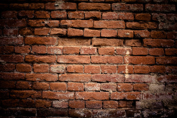 Old brick wall. Retro background. Closeup.