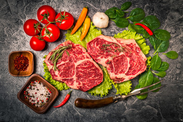 Raw fresh marbled meat Steak