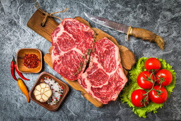 Raw fresh marbled meat Steak