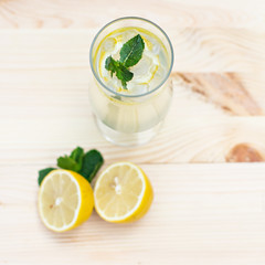 Lemonade with lemon and ginger