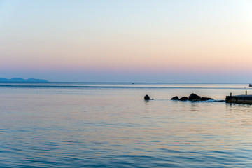 Obraz premium Impressive colorful sunset in Mykonos, Greece.