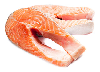 Salmon fillet slices