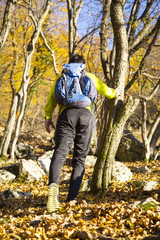 Young man hiking