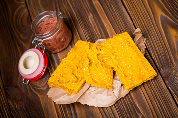 Homemade bread and red bean paste