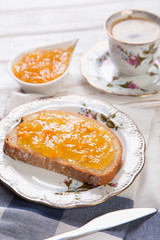 Slices of bread with jam