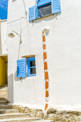 Traditional houses in Mykonos, Greece. Beautiful sample of the a