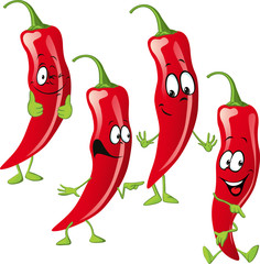 chili pepper cartoon  isolated on white background