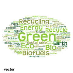 Vector conceptual ecology word cloud isolated