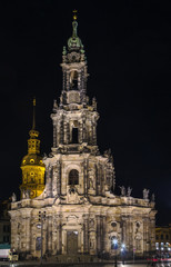 Fototapeta na wymiar Dresden Cathedral At night, Germany