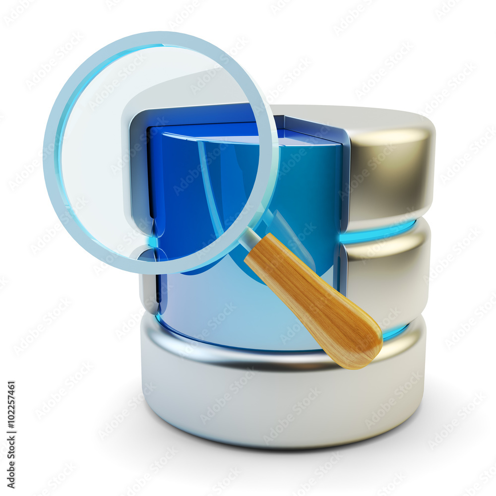 Poster search data icon, online information searching and computer network internet technology concept, mag