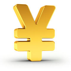 Obraz premium The Yen symbol as a polished golden object with clipping path