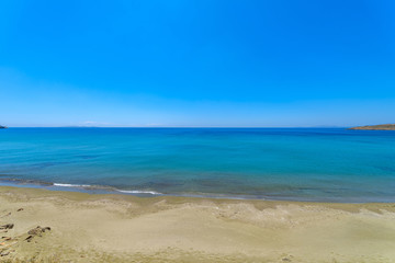 The aegean sea in one of the most beautiful beaches in Mykonos,