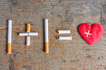 Harm of smoking. Diseased heart