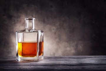 Square decanter of brandy