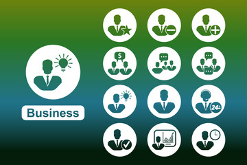 Set Business icons for web and user interface design