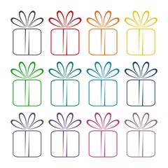 Gift box icons set