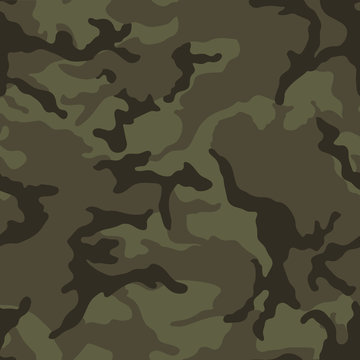Green army camouflage seamless pattern