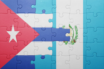 puzzle with the national flag of guatemala and cuba
