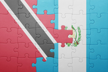 puzzle with the national flag of guatemala and trinidad and tobago