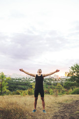 Fototapeta premium Jogger resting after running
