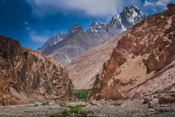 Northern Karakorum mountains panorama