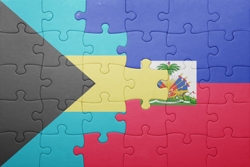 puzzle with the national flag of haiti and bahamas