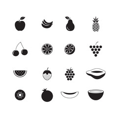 Fruit icons set on white background - 102264459