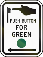 United States MUTCD road sign - Crosswalk instructions