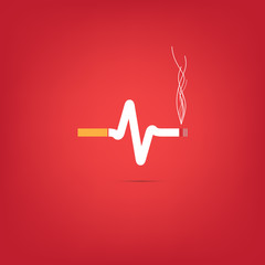 Cigarette heart bit Vector.