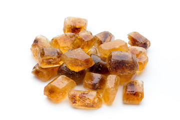 Large caramelized sugar on a white background.