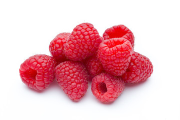 Raspberry isolated on the white background.