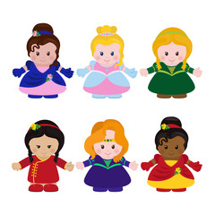 Six funny little princesses