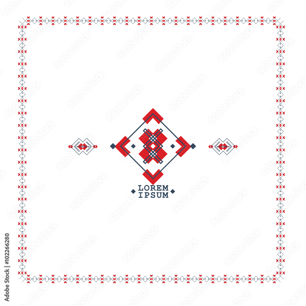 Poster boho style symbols in geometric shapes. ethnic tribal pattern vector background, bohemian design.