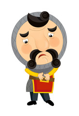 Naklejka premium Cartoon medieval character - isolated - illustration for the children