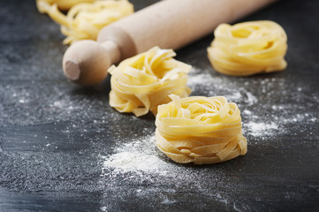 Sardinian traditional pasta malloreddus with sausage