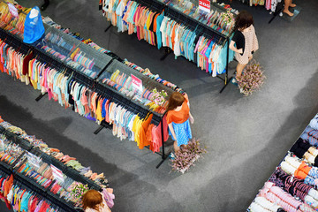 Big sale of fashionable women's clothing and lingerie in store