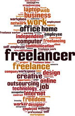 Obraz premium Freelancer word cloud concept. Vector illustration