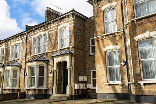 Facade Of British Victorian Family Houses