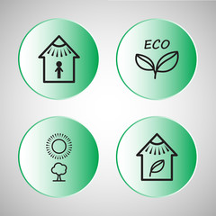 Set of eco icons. 
