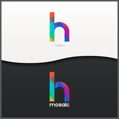 letter H logo alphabet mosaic icon set background