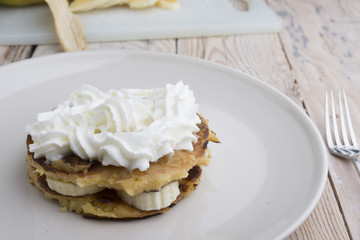 Pancake with Banana and cream