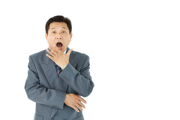 驚く中高年ビジネスマン
