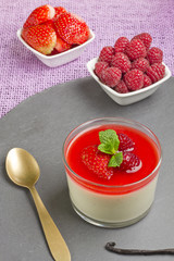 White chocolate panna cotta