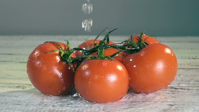 Water splash on tomato