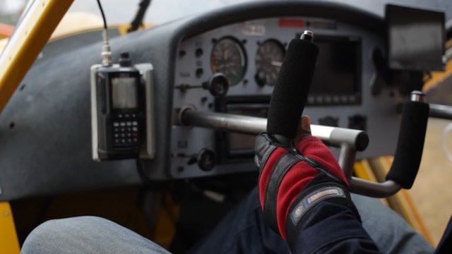 Pilot checks the rudders