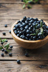 Myrtle berry on the wooden table