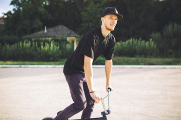 Young BMX bicycle rider
